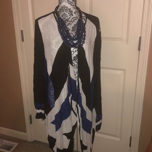 Mixed Material Cardigan